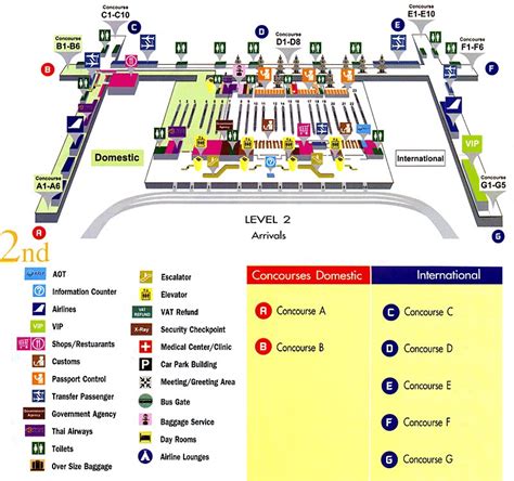 bangkok airport arrivals map shops.